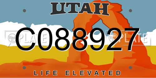 C088927 Utah License Plate