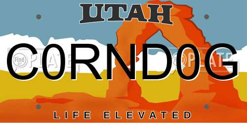 C0RND0G Utah License Plate