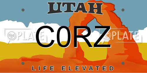 C0RZ Utah License Plate