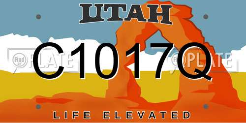 C1017Q Utah License Plate