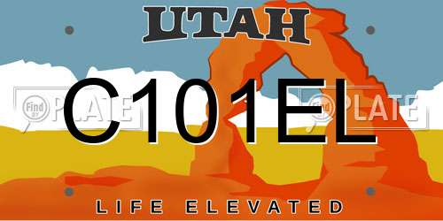 C101EL Utah License Plate
