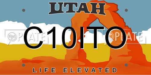 C10ITO Utah License Plate