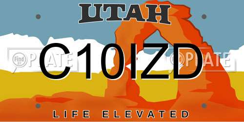 C10IZD Utah License Plate