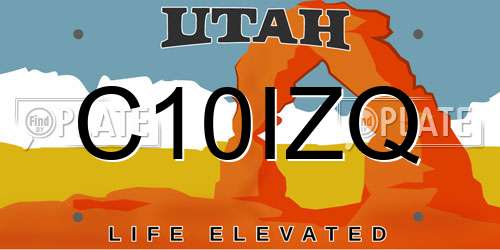 C10IZQ Utah License Plate