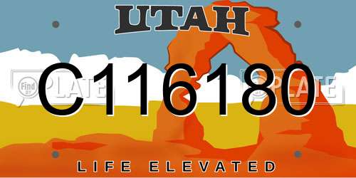 C116180 Utah License Plate