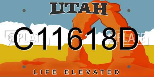 C11618D Utah License Plate