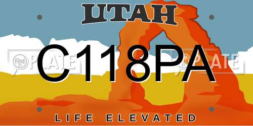 C118PA Utah License Plate