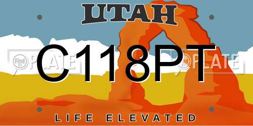 C118PT Utah License Plate