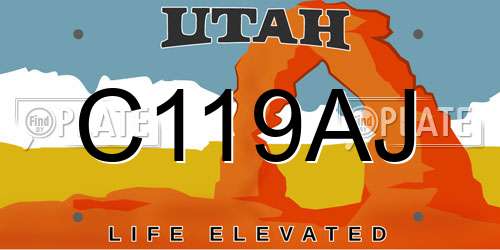 C119AJ Utah License Plate