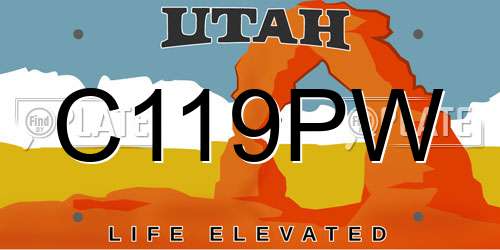 C119PW Utah License Plate
