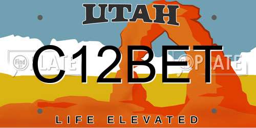 C12BET Utah License Plate