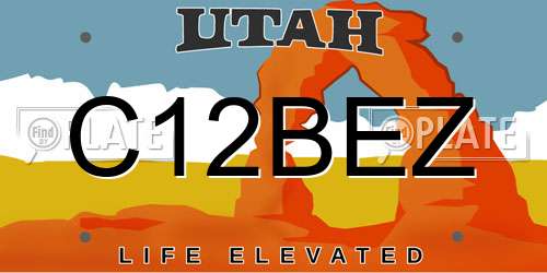 C12BEZ Utah License Plate
