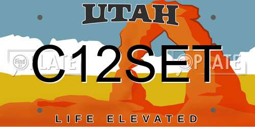 C12SET Utah License Plate