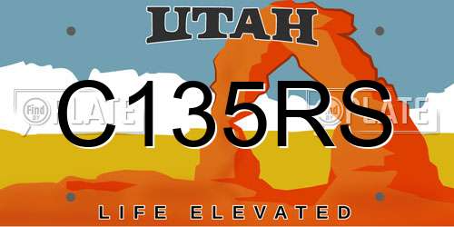 C135RS Utah License Plate