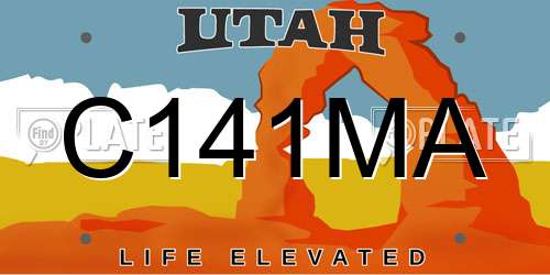 C141MA Utah License Plate