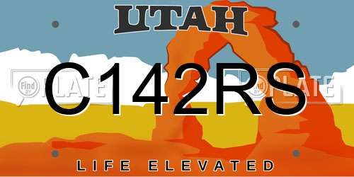 C142RS Utah License Plate