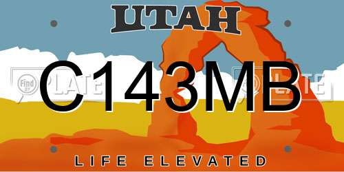 C143MB Utah License Plate