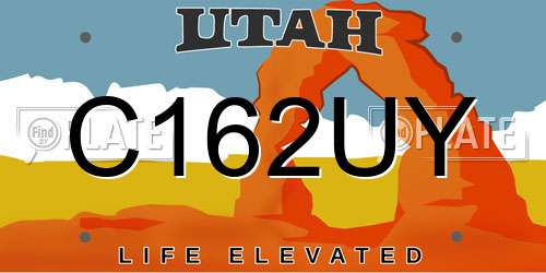 C162UY Utah License Plate