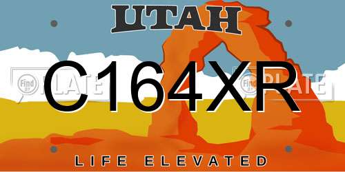 C164XR Utah License Plate