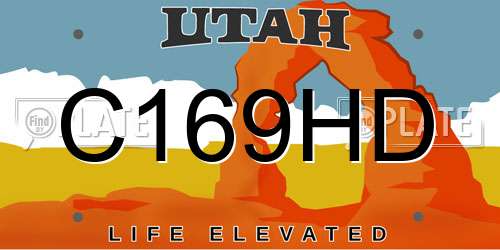 C169HD Utah License Plate