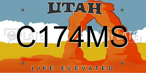 C174MS Utah License Plate