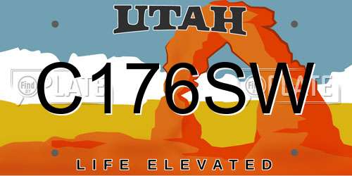 C176SW Utah License Plate