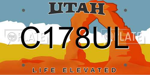 C178UL Utah License Plate