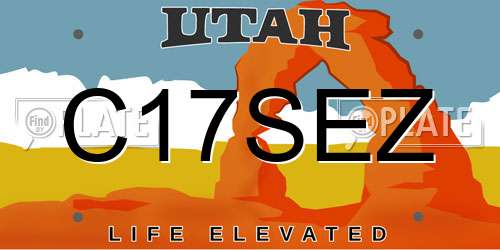 C17SEZ Utah License Plate