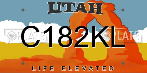 C182KL Utah License Plate