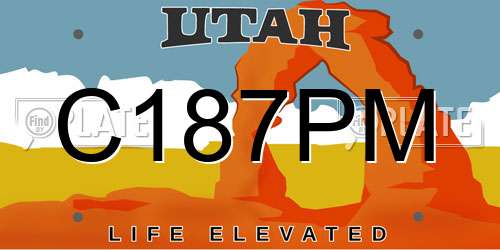C187PM Utah License Plate