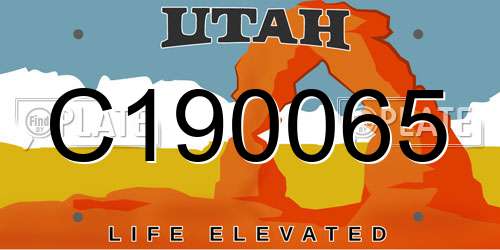 C190065 Utah License Plate