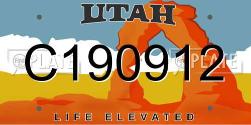 C190912 Utah License Plate