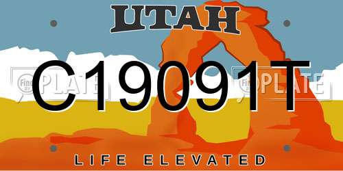 C19091T Utah License Plate