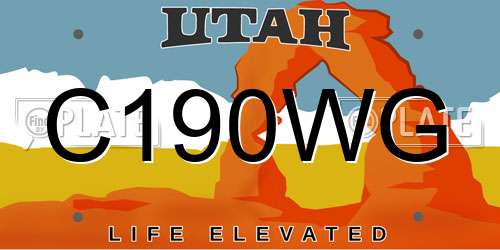 C190WG Utah License Plate