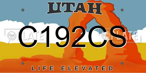 C192CS Utah License Plate