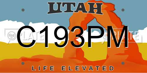 C193PM Utah License Plate