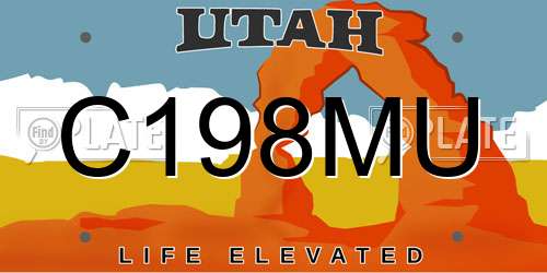 C198MU Utah License Plate