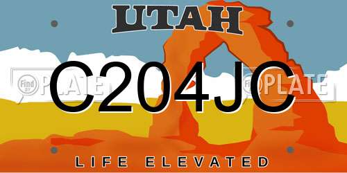 C204JC Utah License Plate