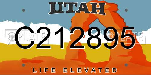 C212895 Utah License Plate