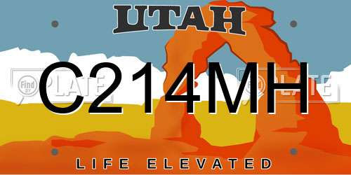 C214MH Utah License Plate