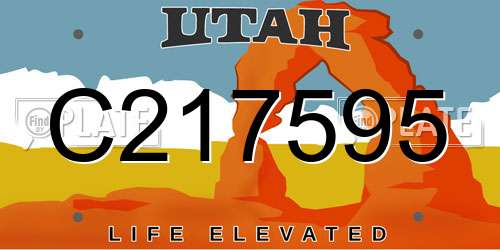 C217595 Utah License Plate