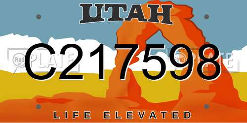 C217598 Utah License Plate