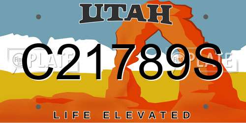 C21789S Utah License Plate