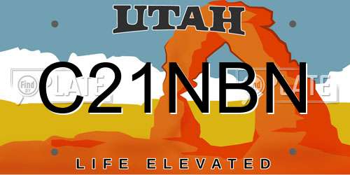 C21NBN Utah License Plate