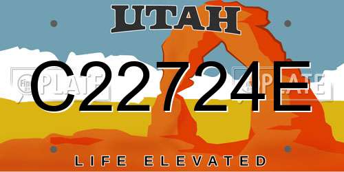 C22724E Utah License Plate