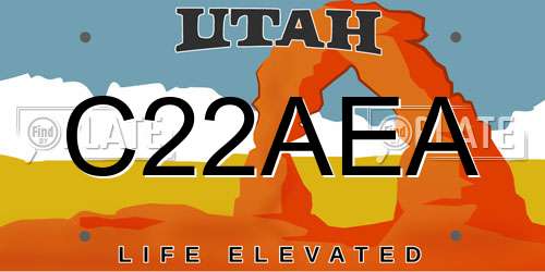 C22AEA Utah License Plate