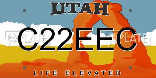 C22EEC Utah License Plate