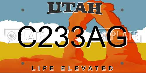 C233AG Utah License Plate