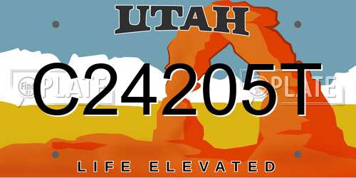 C24205T Utah License Plate