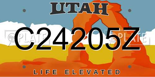 C24205Z Utah License Plate